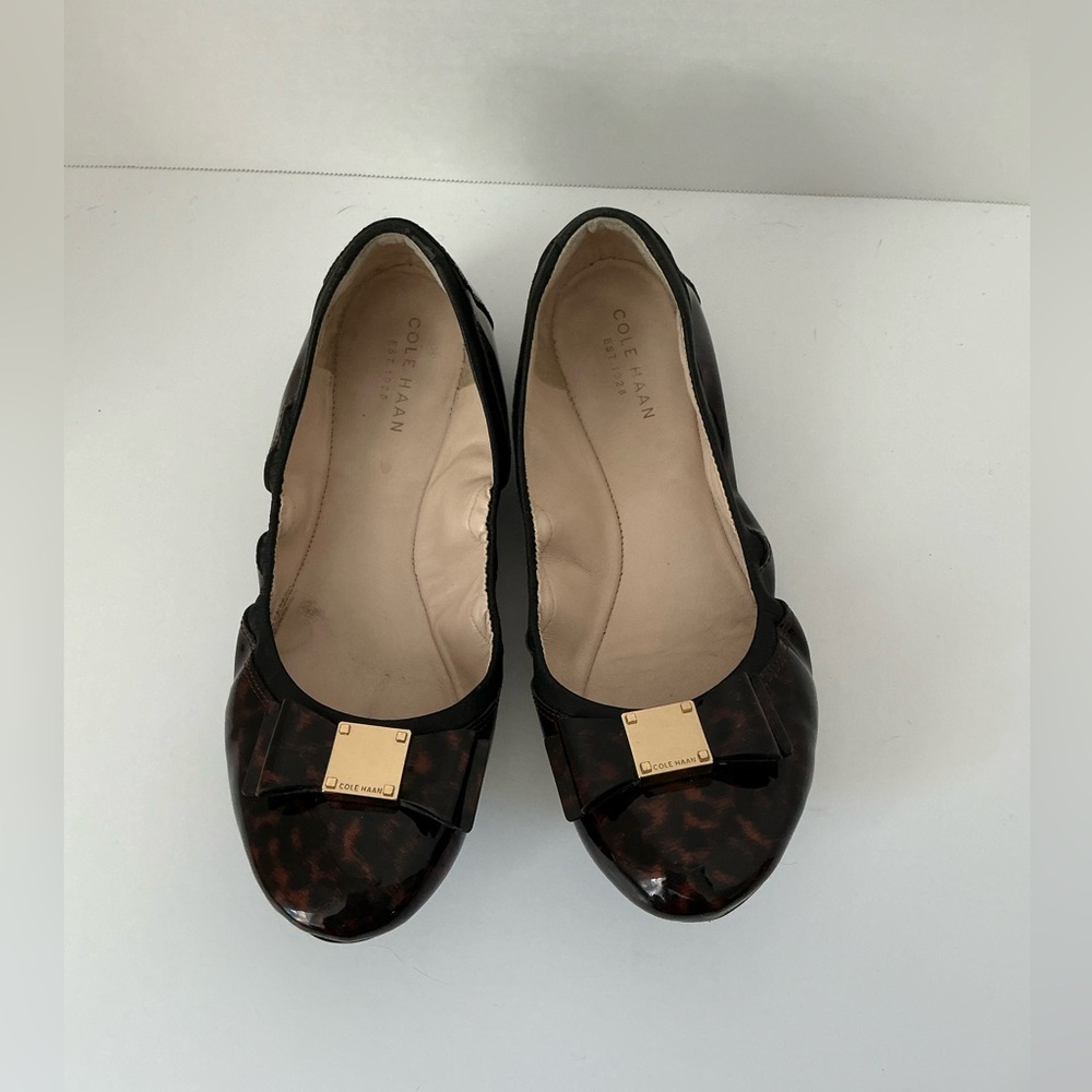 Cole Haan Women’s Tali Bow Ballet Flats Tortoise Size 8.5